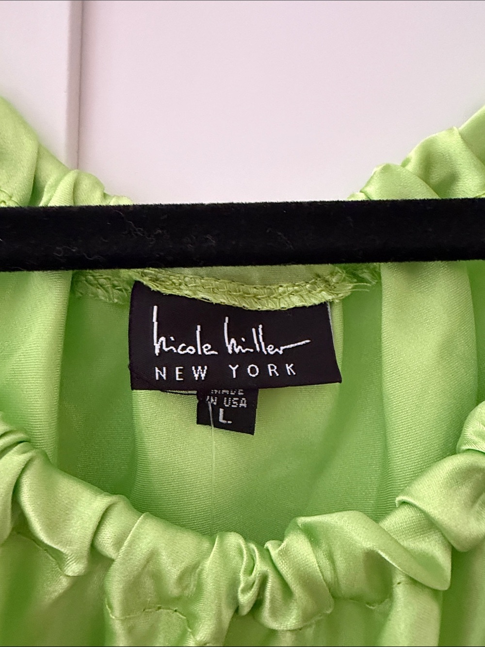 Nicole Miller Lime Green Halter Satin Cami - Picture 2 of 2